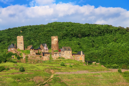 Thurant  Castle above Alken town on Moselle River, Rhineland-Palatinate, Germany. It belongs to the spur castle type.のeditorial素材