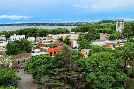 Aerial view of Colonia del Sacramento, Uruguay. It is one of the oldest towns in Uruguayの写真素材