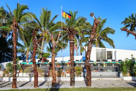 Ouvea Memorial in Wadrilla, Loyalty Islands, New Caledonia. It is a tribute to 19 Kanaks who died during Ouvea cave hostage-taking of 1988.のeditorial素材