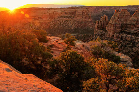 Colorado National Monument at sunrise, Grand Junction, USAの写真素材