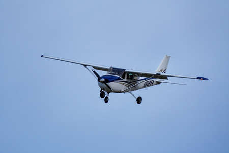 Cessna plane flying at Centennial airport near Denver, Colorado. This airport is one of the busiest...