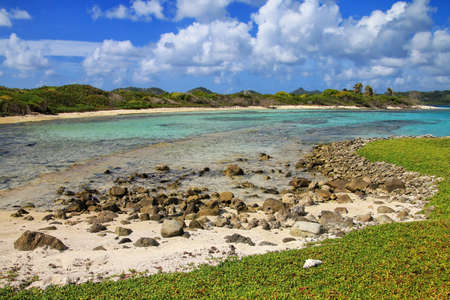 Coastline of White Island near Carriacou Island, Grenada.
