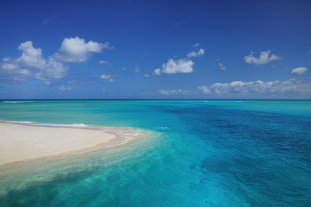Channel between Ouvea and Mouli Islands flowing into Ouvea Lagoon, Loyalty Islands, New Caledonia. The lagoon was listed as Unesco World Heritage site in 2008.の写真素材