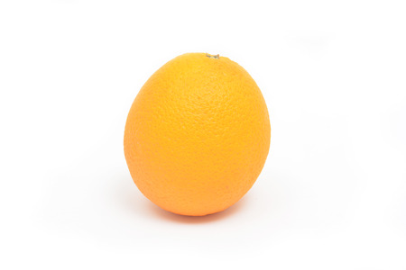 One single orange on the white background の写真素材