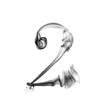 one number from a smoky alphabet isolated on white backgroundの写真素材