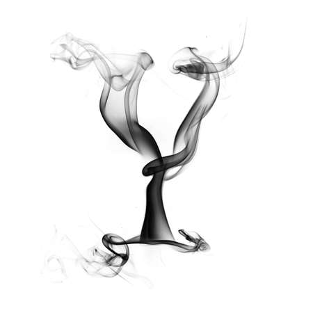 one letter from a smoky alphabet isolated on white backgroundの写真素材
