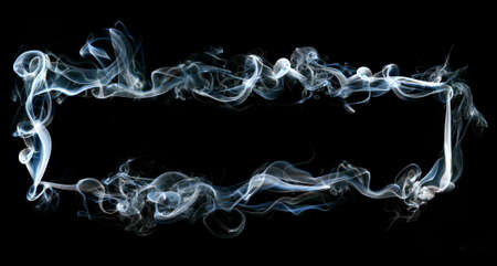smoky frame isolated on blackの写真素材