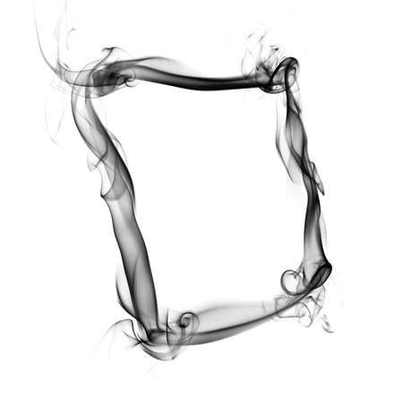 smoky frame isolated on whiteの写真素材