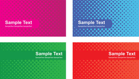 visiting cards set with wave halftone elementのイラスト素材