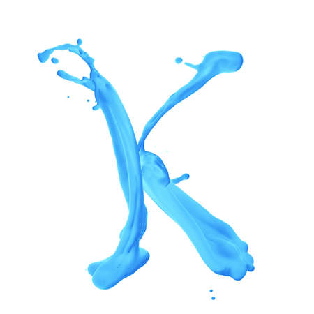 one letter from aqua alphabet isolated on whiteの写真素材