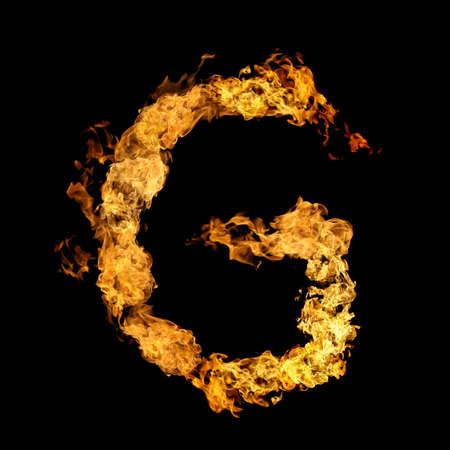 one letter from fiery alphabetの写真素材
