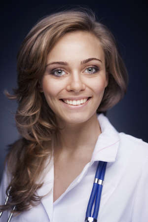 Young doctor woman with stethoscopeの写真素材