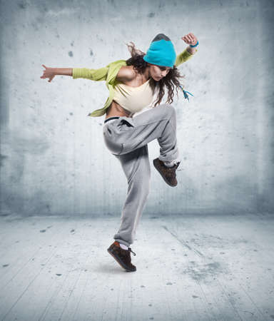 young woman hip hop dancerの写真素材