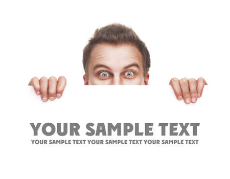 man holding white empty paper