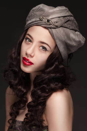 Portrait of a woman in turbanの写真素材
