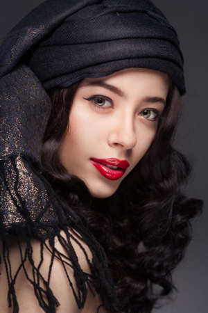 Portrait of a woman in turbanの写真素材