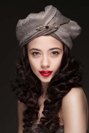 Portrait of a woman in turbanの写真素材