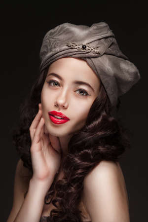 Portrait of a woman in turbanの写真素材