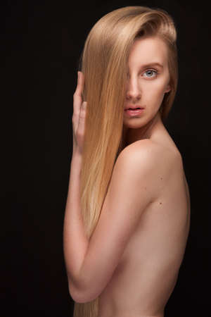 Beautiful blonde womanの写真素材