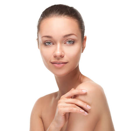 Young woman with beautiful healthy faceの写真素材