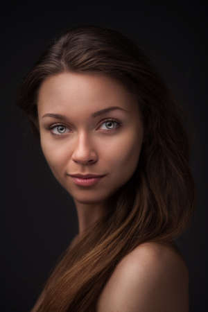Young woman with beautiful healthy faceの写真素材