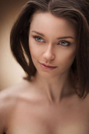 Fashion photo of beauty woman with natural makeupの写真素材
