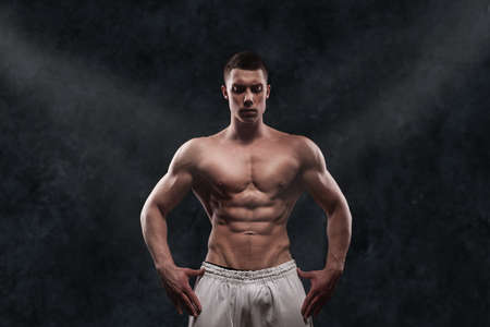 young athlete bodybuilder manの写真素材