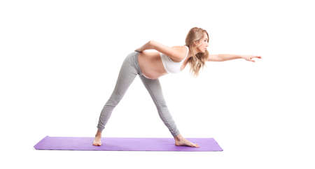 Portrait Of Pregnant Woman Doing Yogaの写真素材