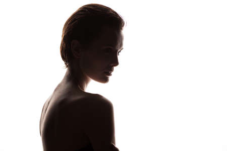 Beautiful young woman with clean fresh skinの写真素材