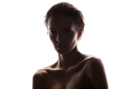 Beautiful young woman with clean fresh skinの写真素材