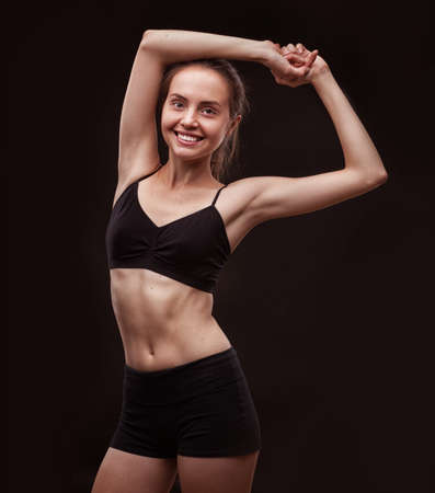 woman doing sports exercisesの写真素材