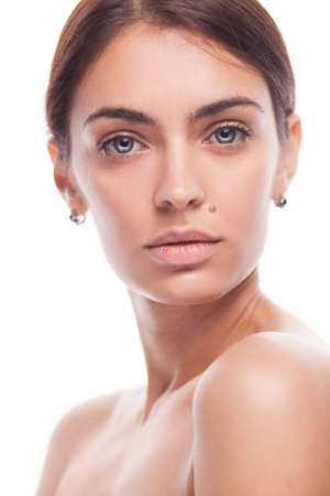 Beautiful brunette woman portraitの写真素材