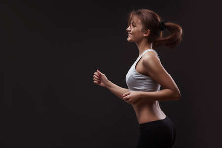 woman doing sports exercises.の写真素材