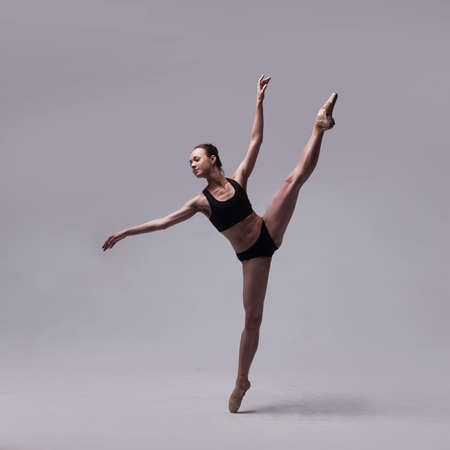Beautiful Ballet Dancer Posing On Pointes.の写真素材