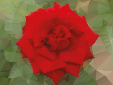 background red rose from trianglesのイラスト素材