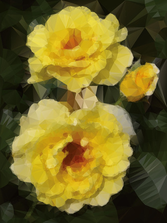 background yellow rose from trianglesのイラスト素材