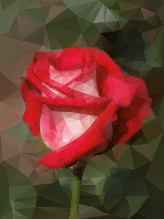 background red rose from trianglesのイラスト素材