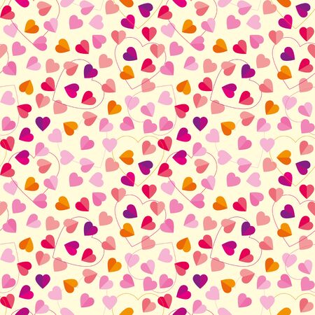 seamless pattern of colorful heartsのイラスト素材