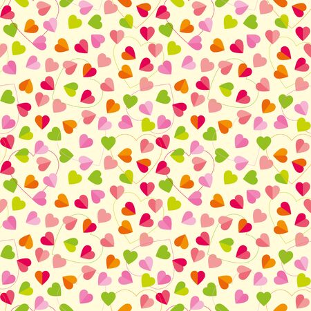 seamless pattern of colorful heartsのイラスト素材