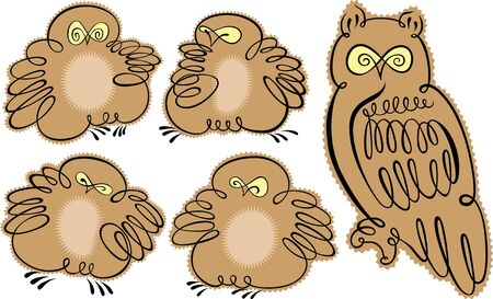 owl and owletのイラスト素材