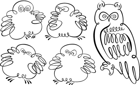 owl and owletのイラスト素材