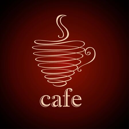 logotype using calligraphy coffee cupのイラスト素材
