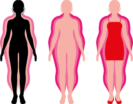 silhouette of a girl dietのイラスト素材