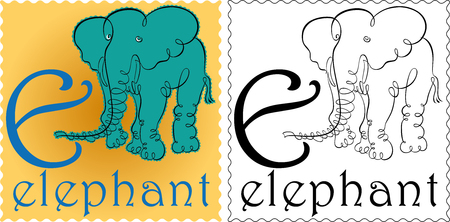 zoo alphabet elephantのイラスト素材