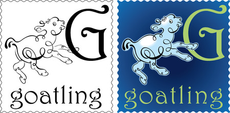 zoo alphabet goatlingのイラスト素材