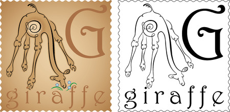 zoo alphabet giraffeのイラスト素材