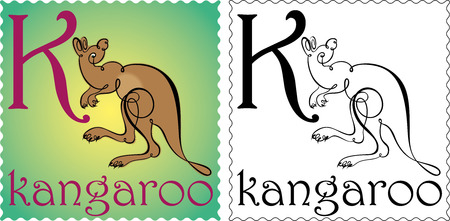 zoo alphabet kangarooのイラスト素材