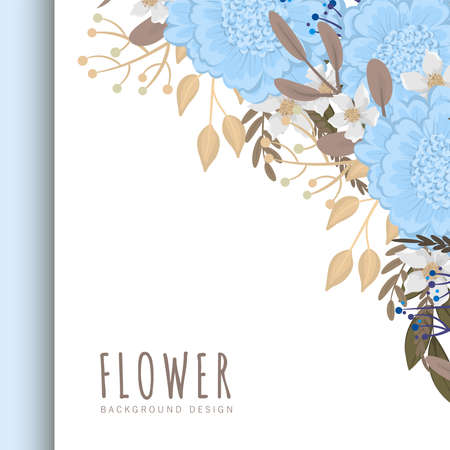 Flower border template - light blue flowersのイラスト素材