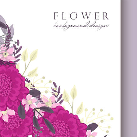 Cute flower border - hot pink flowersのイラスト素材