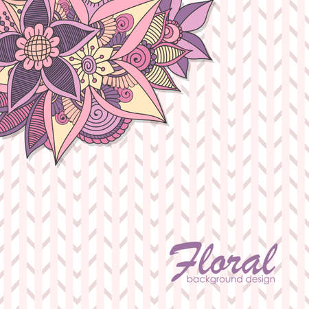 Floral pattern background - hand drown flowersのイラスト素材